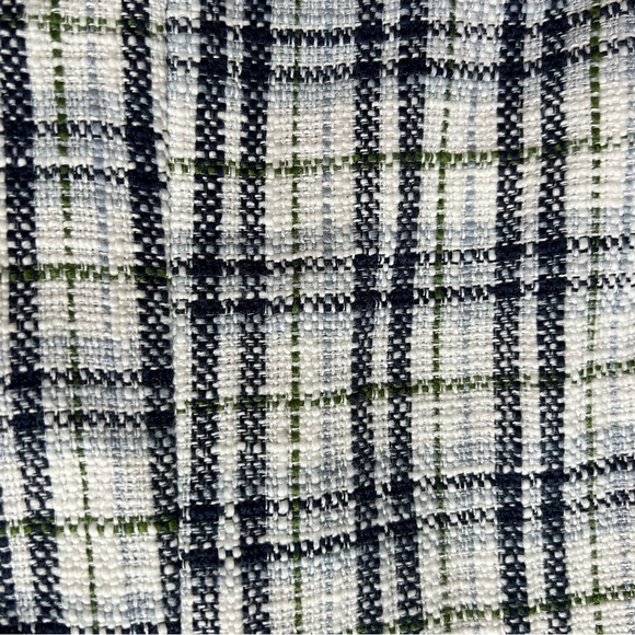 NWT Abercrombie & Fitch Tweed Plaid White Blue Blazer Jacket Women's size Medium - Picture 6 of 10